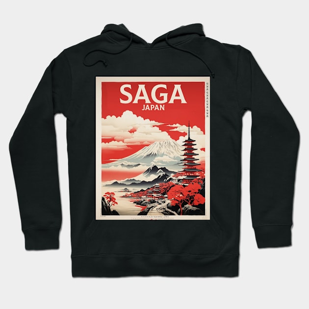 Saga Japan Travel Vintage Tourism Poster Hoodie by TravelersGems